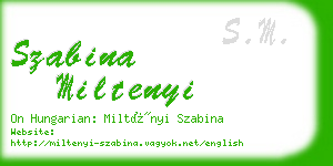 szabina miltenyi business card